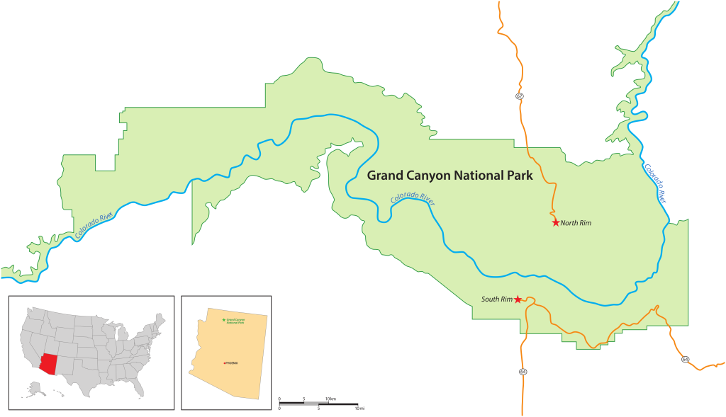 Grand Canyon karta